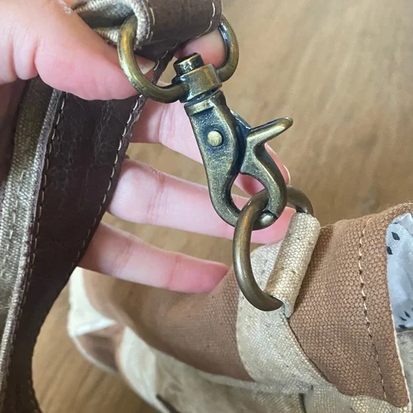 Myra Bag Western Leather Shoulder Bag  Canvas Crossbody Bag - Picture 12 of 15